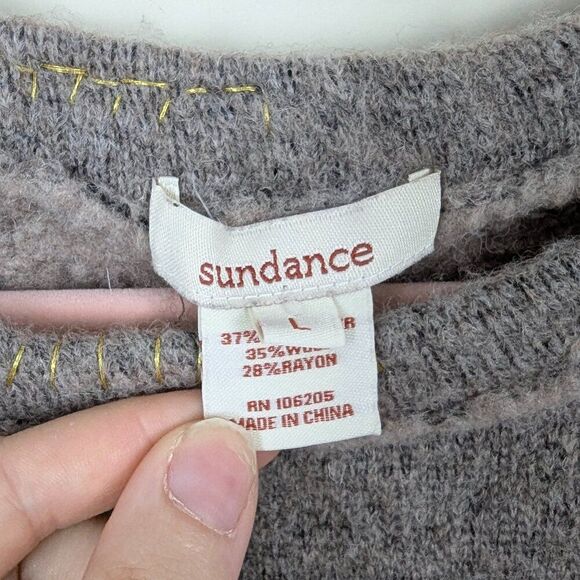 Sundance | Gray Bell Sleeve Cropped Sweater Large - Picture 6 of 8